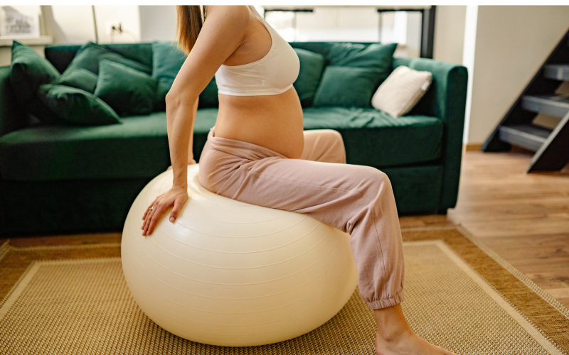 pregnant on exercise ball